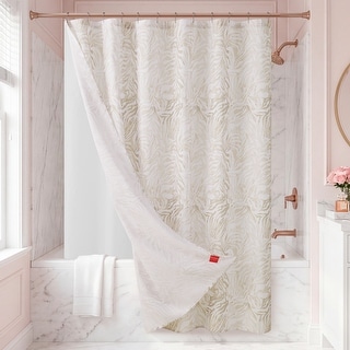 Juicy Couture 14-Piece Shower Curtain Set (Shower Curtain, PEVA Liner, and 12 Metal Hooks)