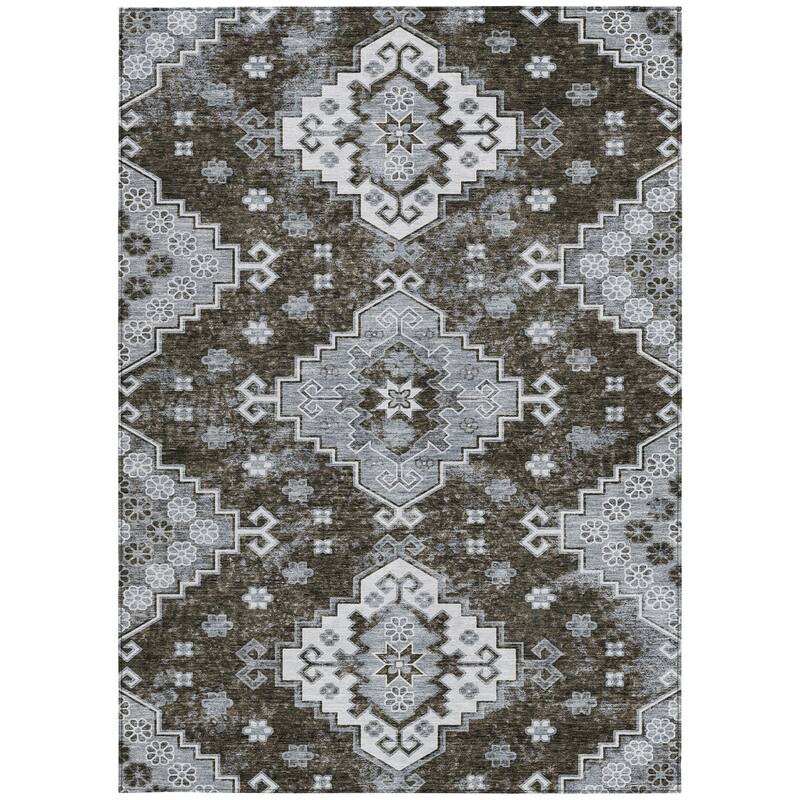 HomeRoots Medallion Traditional Rectangle Outdoor Rug