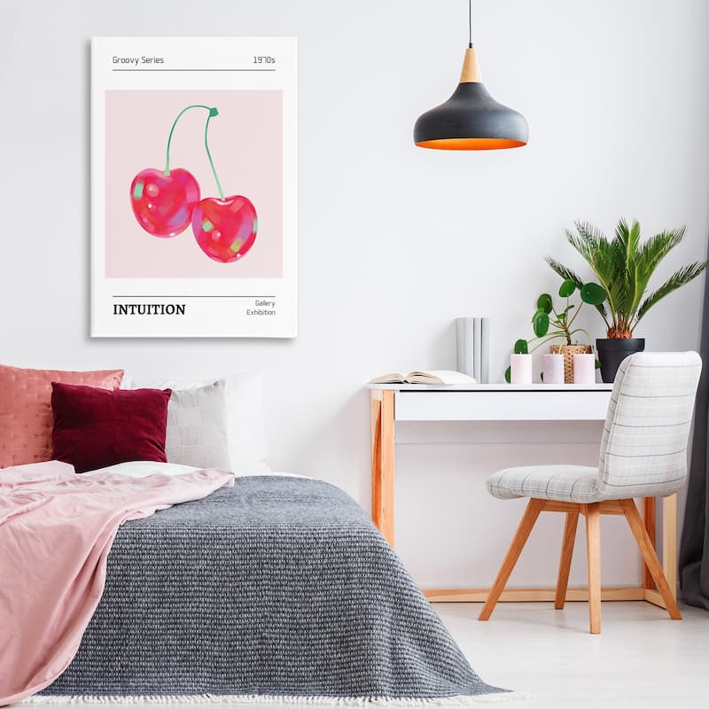 Stupell Intuition Phrase Cherries Canvas Wall Art Design By LSR Design Studio