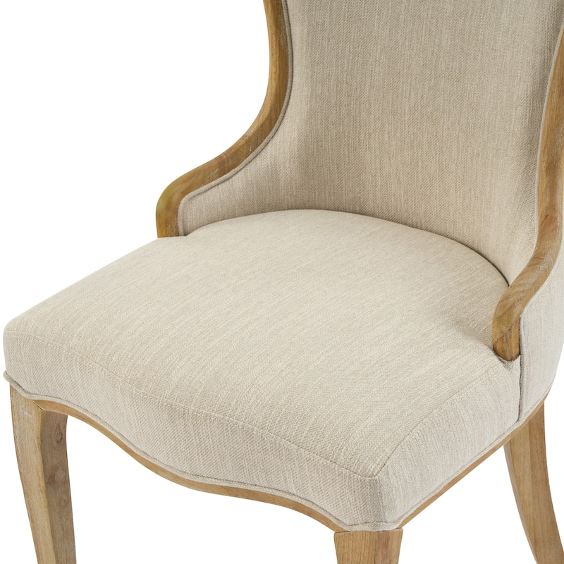 Christopher Knight Home - Evadne Rubberwood Wing Back Upholstered Dining Chair Set