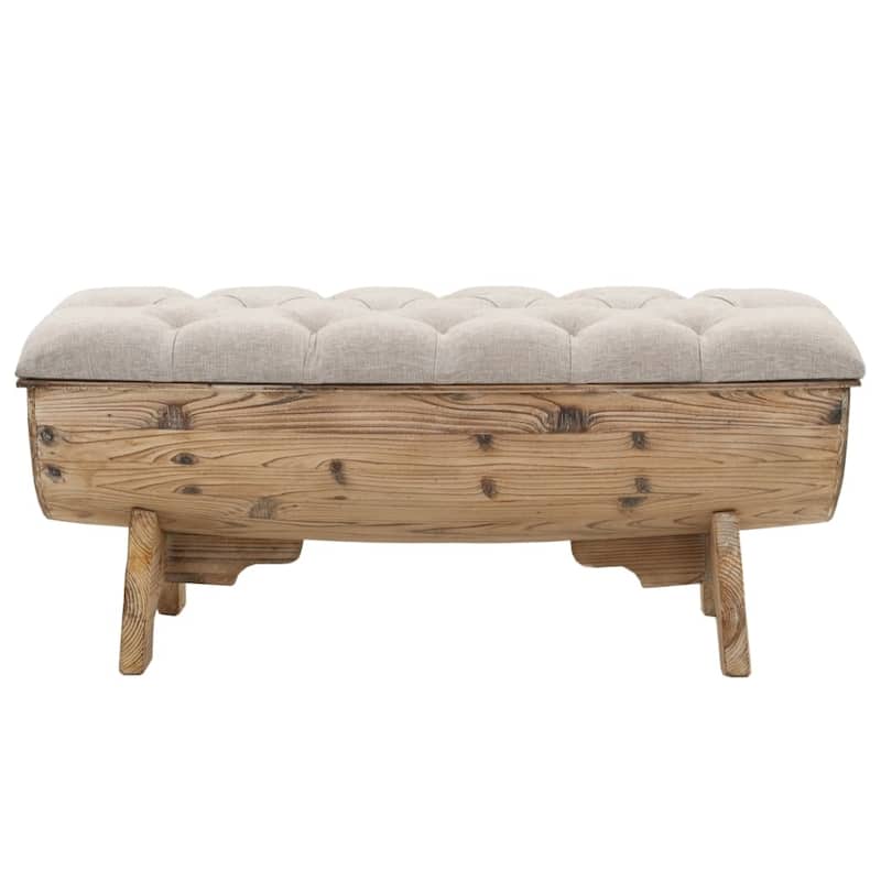 vidaXL Storage Bench 40.6" Solid Wood Fir - 40.6" x 20.1" x 17.3"