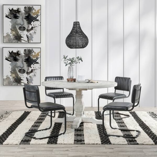 Quincy 55" Round Dining Table in Nordic Ivory by Kosas Home