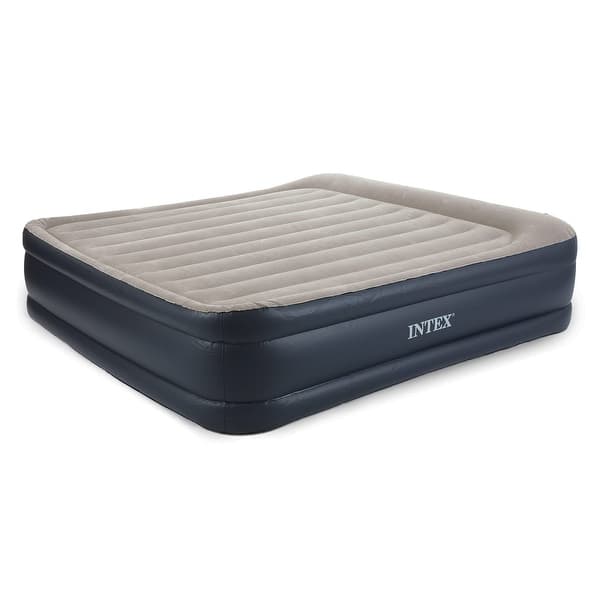 slide 1 of 8, Intex Dura Beam Deluxe Raised Blow Up Air Mattress Bed with Built In Pump, King