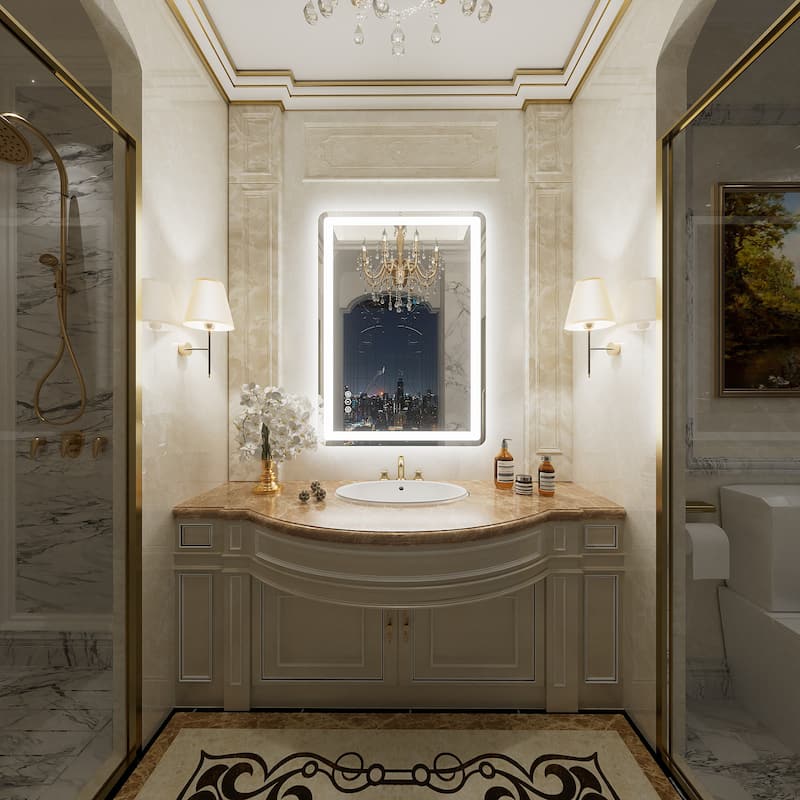 UL Certified Frameless LED Front Light and Backlit Wall Bathroom Vanity Mirror