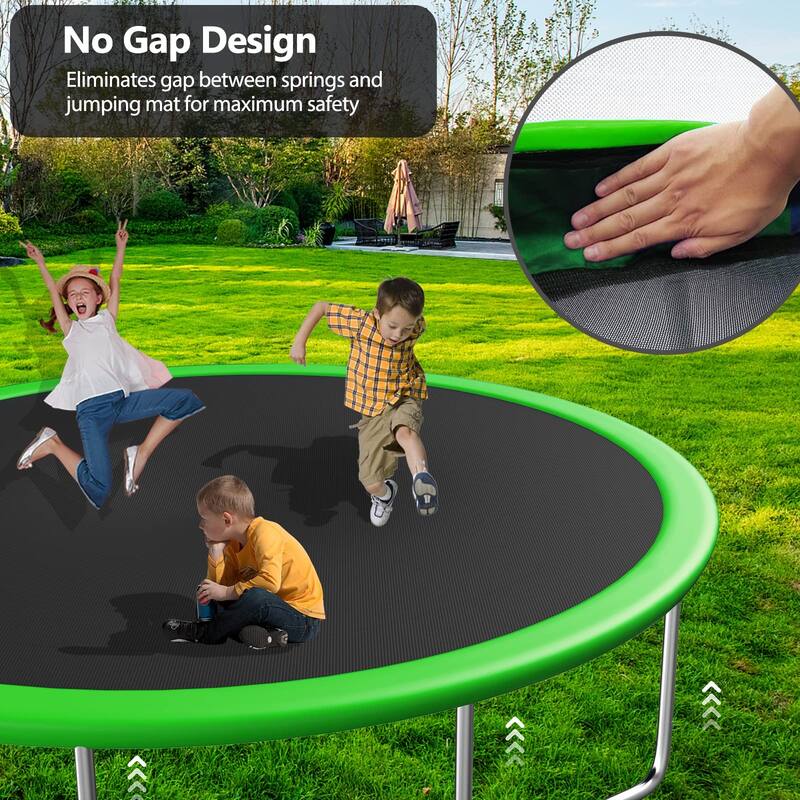 12 FT Trampoline with Slide and Swings, ASTM Approved Recreational ...