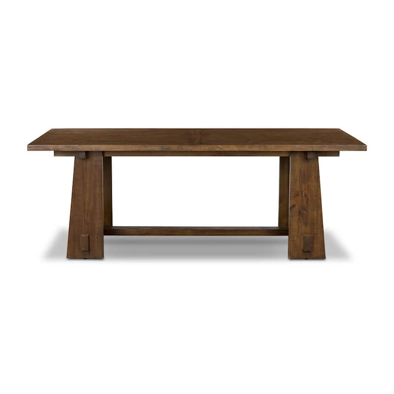 Poly & Bark Combe Solid Pine Wood Extension Dining Table (82.5" - 122") - Walnut