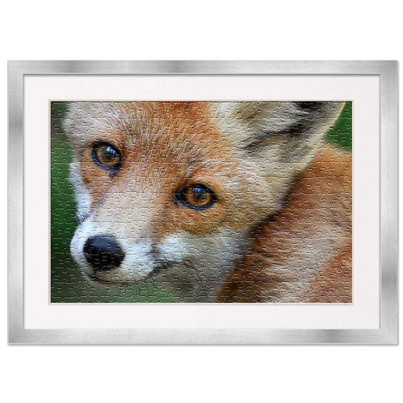 20x27 Jigsaw Puzzle Frame Kit - Kit Includes Puzzle Glue Sheets, Silver Wood Puzzle Frame with White Mat