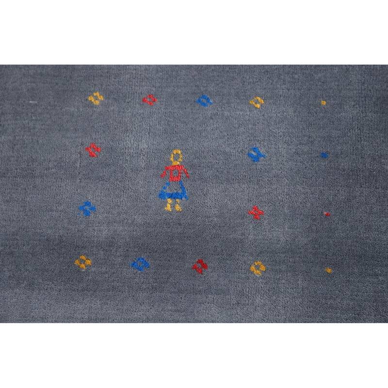 Tribal Gabbeh Area Rug Handmade Wool Carpet - 7'9"x 9'10"
