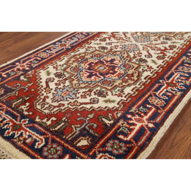 Heriz Serapi Oriental Runner Rug Hand-Knotted Wool Carpet - 2'7"x 7'10"