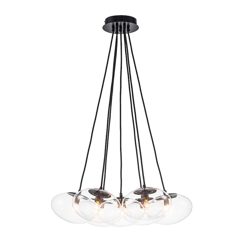 Minimalist 7-Light Glass Globe Bubble Cluster Pendant Chandelier