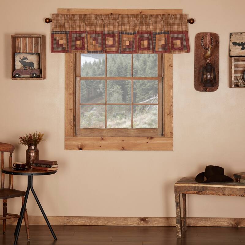 Millsboro Valance Log Cabin Block Border 16x72 - Valance 16x72