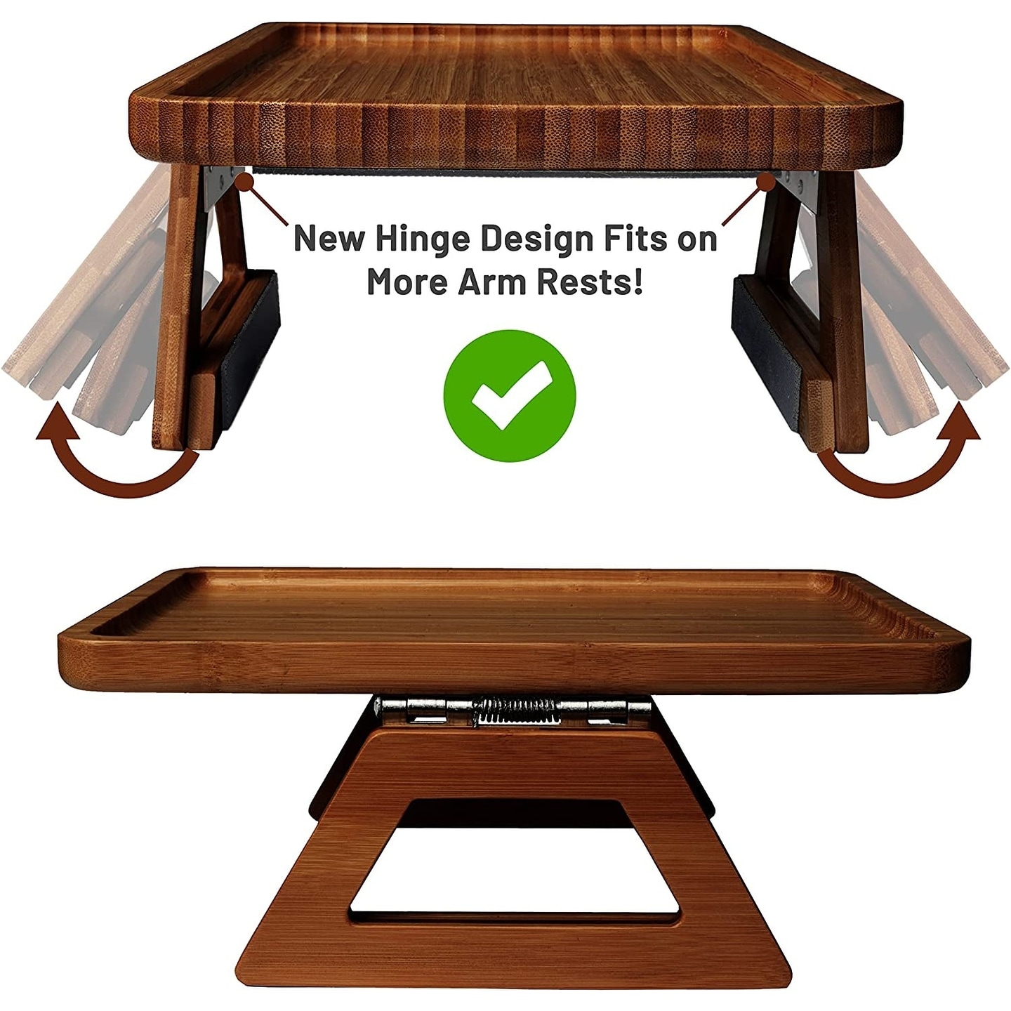 Shamrock Home Arm Table Clip On Tray Sofa Table for Wide Couches