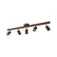 preview thumbnail 28 of 33, 4-Light Walnut Wood Grain Adjustable Linear Track Light 39.4in