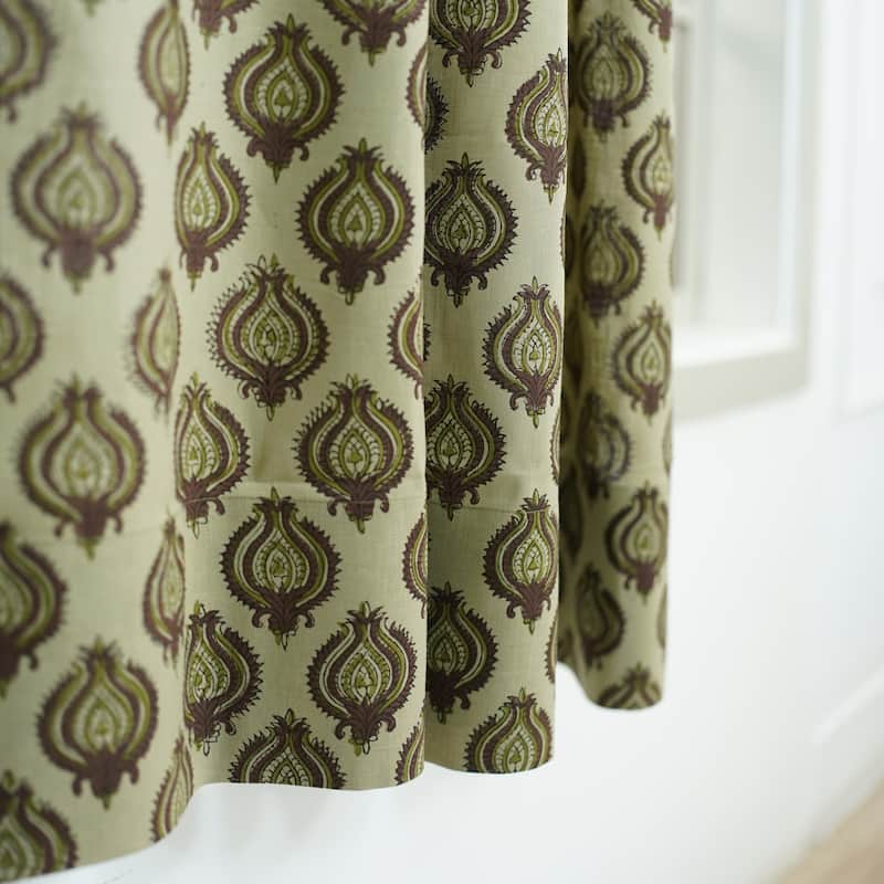 Fabdivine Handmade Block Print Viscose Linen Gift Home Decorative Accent Vintage Curtain or Drape