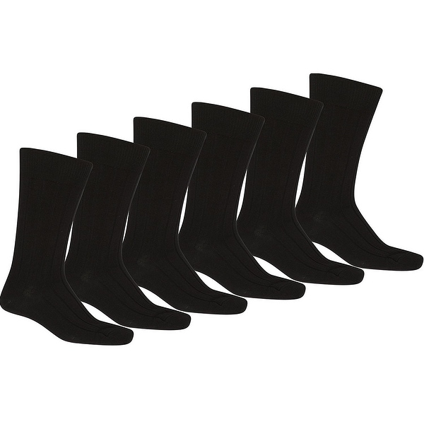 Knocker Mens Plain Dress Socks Black 12 Pairs (10-13)