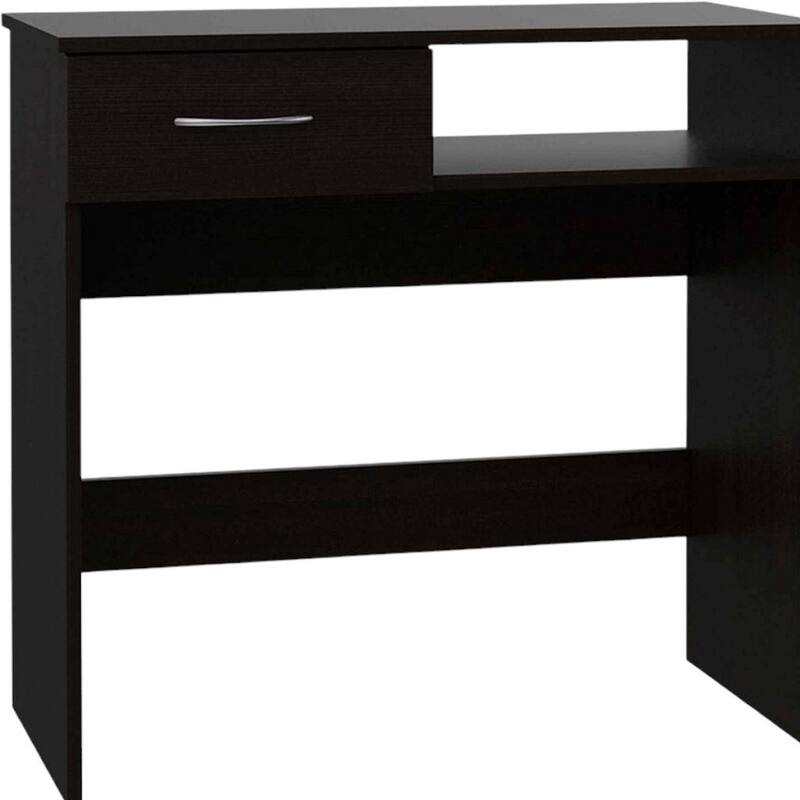 Modern 42 Inch Black Computer Desk and Bookshelf Set with Drawer - 31.50" x 15.87" x 29.82"