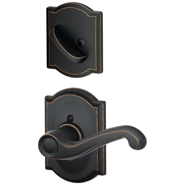 Schlage Flair Left Handed One-Sided Dummy Interior Pack with Camelot