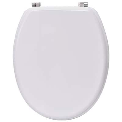Elongated Toilet Seat White Adjustable Length - 17.5 L x 14.7 W x 2 H