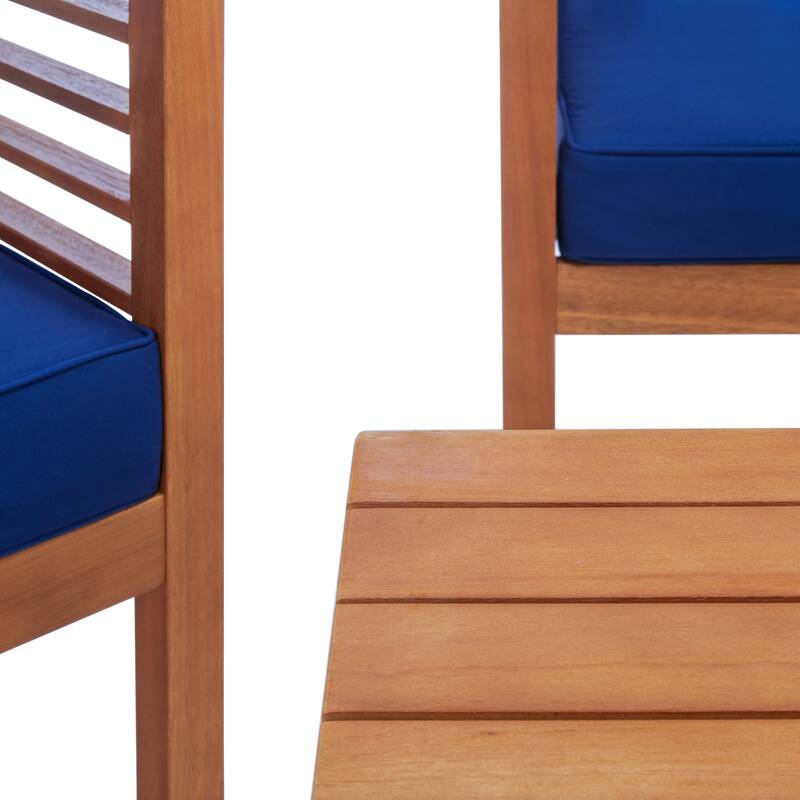 SAFAVIEH Outdoor Yoselin 4-Piece Set with Accent Pillow - 51W x 26D x 26H