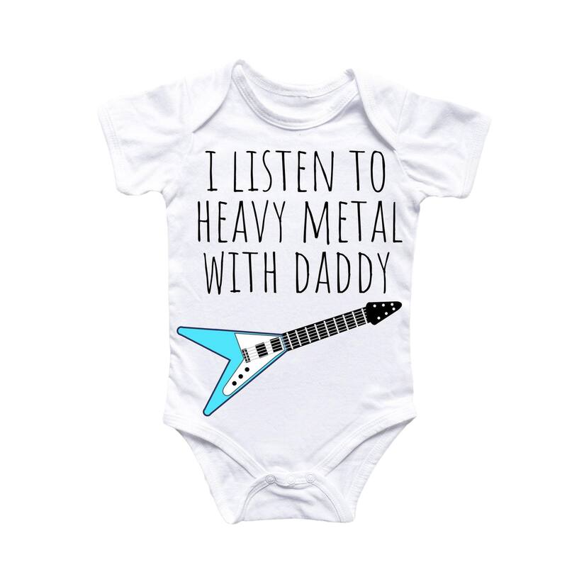Heavy Metal Rock Band - Baby Boy Girl Clothes Infant Bodysuit Funny Cute Newborn - Natural - Newborn
