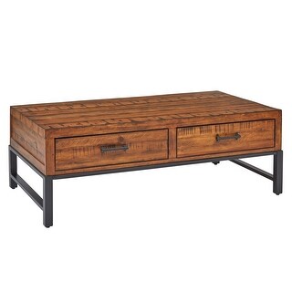52-inch Wide Cocktail Table with 2 Drawers, Antique Brown - Bed Bath ...