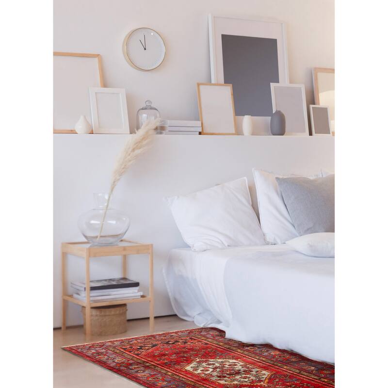 ECARPETGALLERY Hand-knotted Andelz Red Wool Rug - 4'2 x 6'11