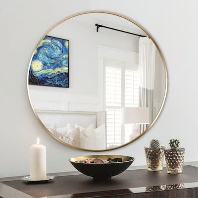 24 Inch Metal Framed Round Bathrrom Mirror