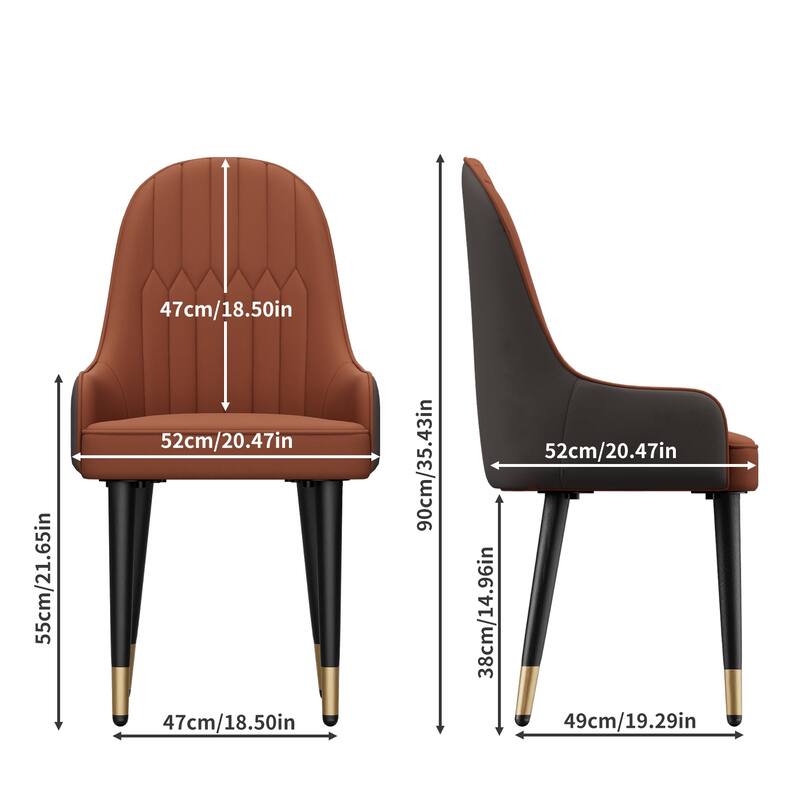 Microfiber Silicone Leather Upholstered Dining Chairs (Set of 2)