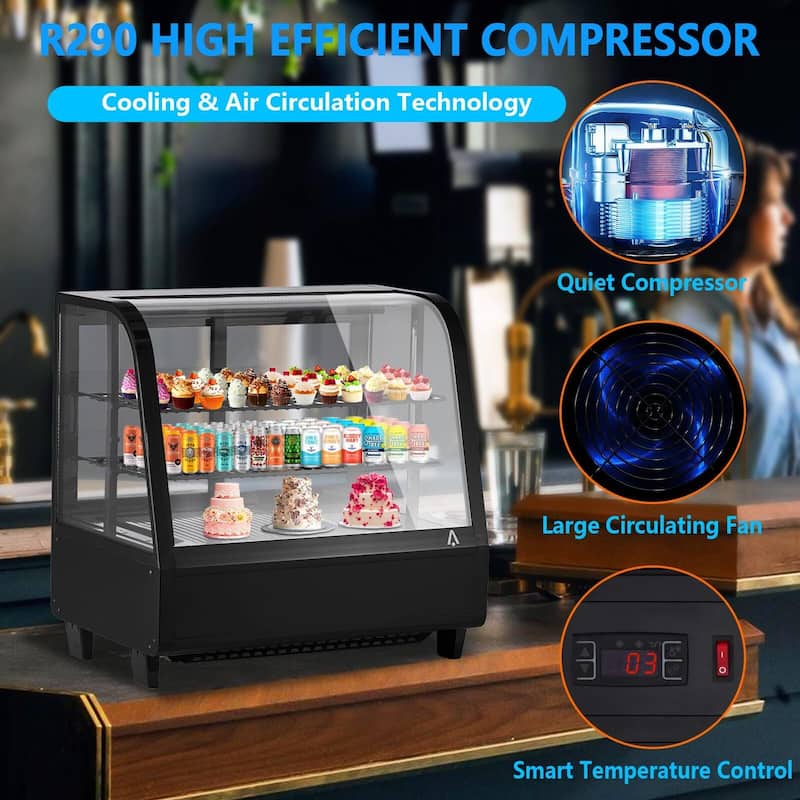 Commercial Countertop Refrigerator Display Case Merchandiser, 3.5 Cu.Ft.