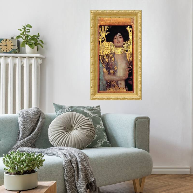 Judith I by Gustav Klimt Wood Framed Wall Art Print - Versailles Gold