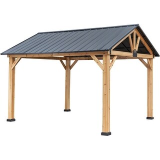 Meridian Wood Gazebo with aluminum Roof 