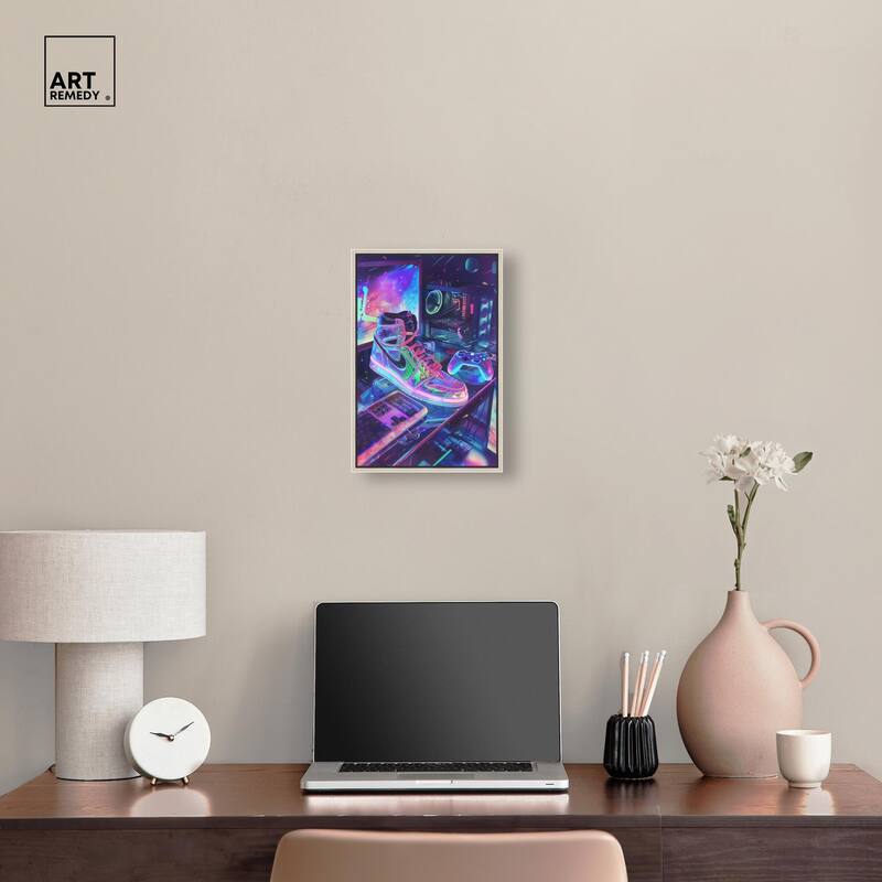 Neon Gaming Set Up Canvas by Art Remedy