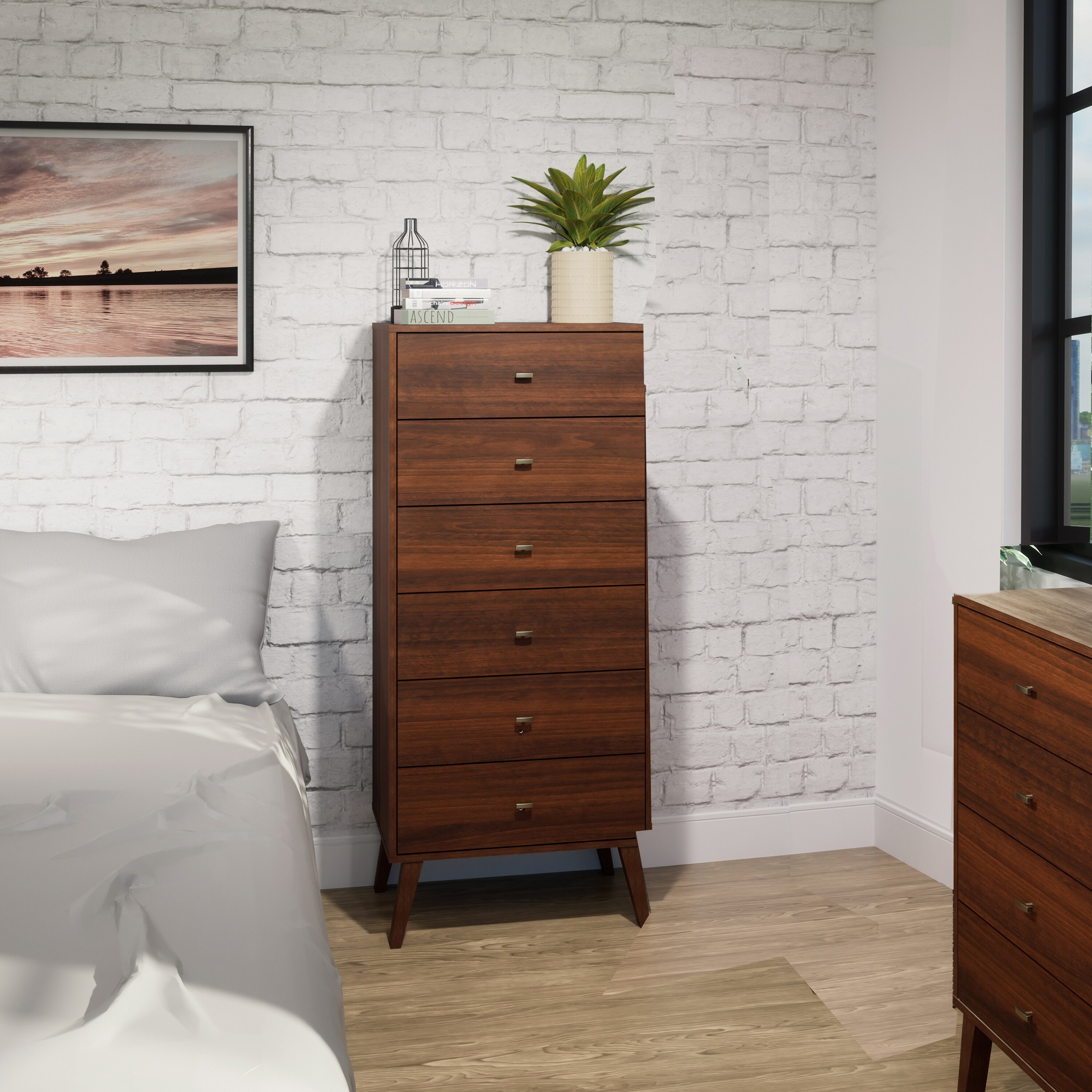 6 drawer milo mid century modern dresser Milo 6-drawer Dresser, Drifted Gray