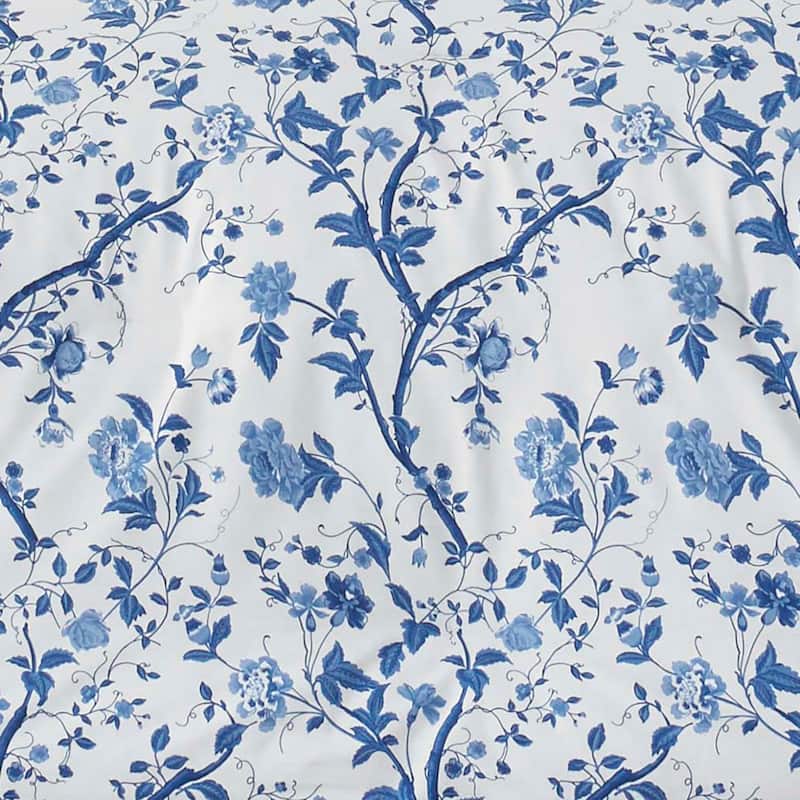 Laura Ashley Elise Blue Cotton Duvet Cover Set