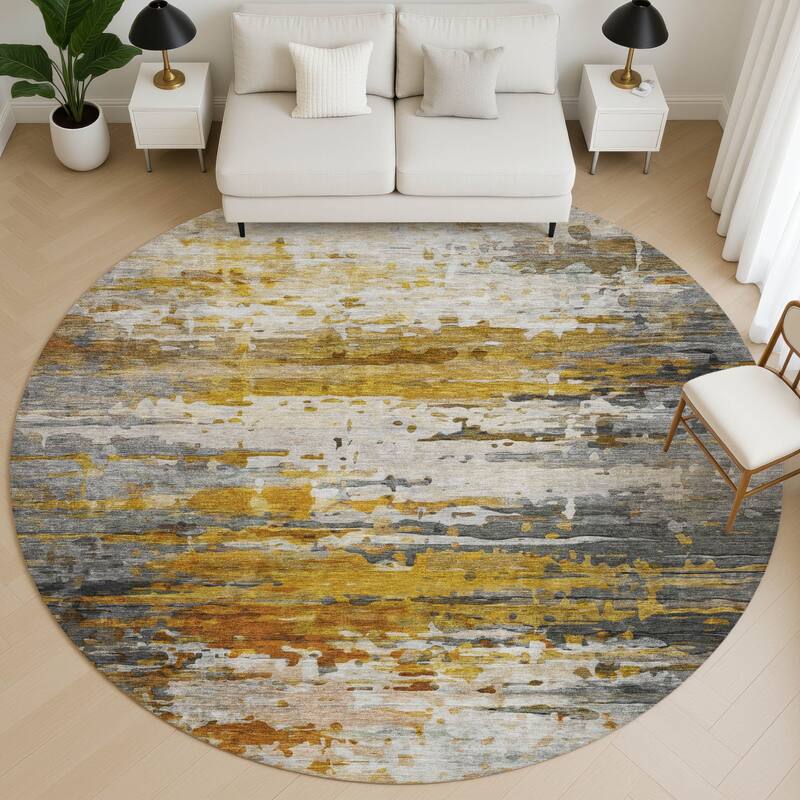 Premium Washable Super Soft Abstract Ombre Mayfield Rug - Copper - 8' x 8'