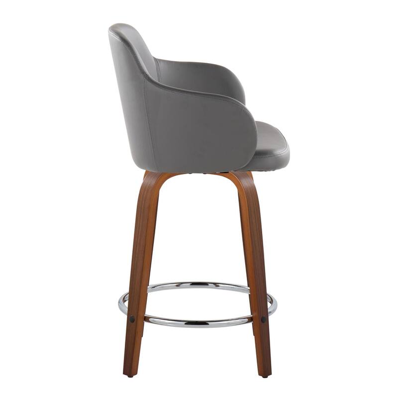 Carson Carrington Iglabo 24" Fixed-Height Counter Stool with Bent Wood Legs and Round Footrest (Set of 2)