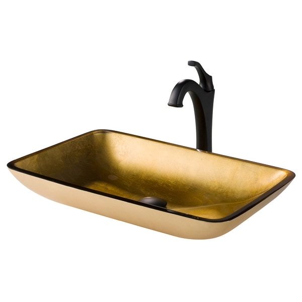Kraus Glass Vessel Sink, Bathroom Faucet, Mounting Ring. Opens flyout.
