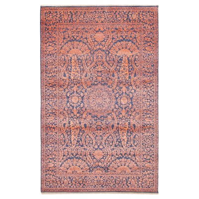 ECARPETGALLERY Hand-knotted Heritage Coral Silk, Wool Rug - 5' 11" x 9' 4"