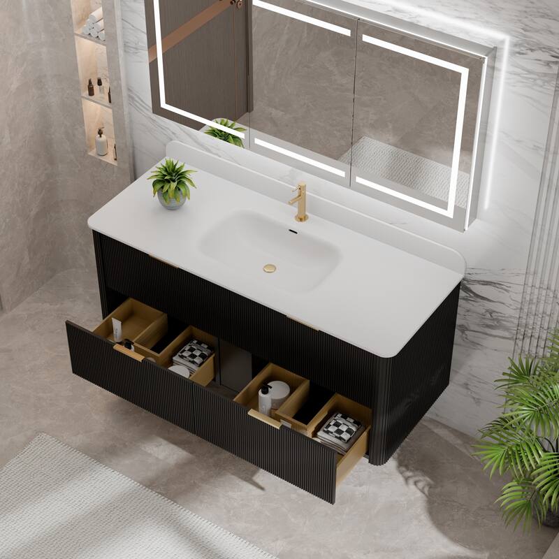 Modland 48" Fluted Floating Vanity with Sink - 48 inch