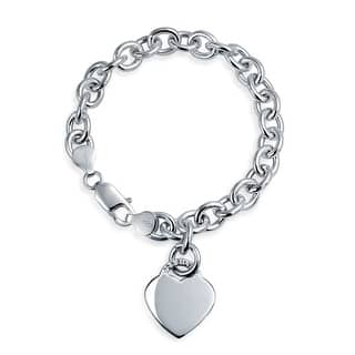 Sterling Silver Charm Bracelets Online At Our Bling Jewelry Heart Tag Charm Bracelet 925 Sterling Silver