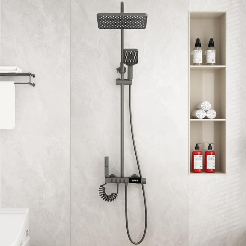46.7"H Elegant Shower Upgrade Concealed Spout Independent Control