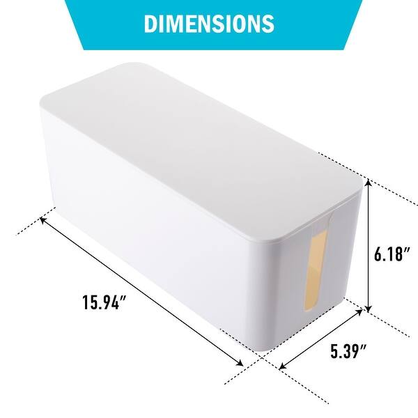 Shop 16 Cable Management Box Power Strip Cord Surge Protector Cover Organizer Hider Overstock 31315601