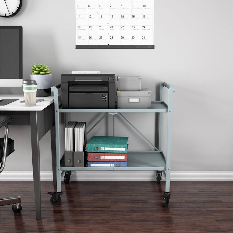 COSCO Outdoor and Indoor Folding Serving Cart with Wheels