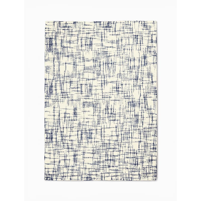 Calvin Klein Tucson Brushstroke Area Rug - 5' 3" x 7' 5" - Ivory/Navy