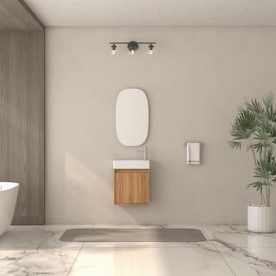 Bathroom Vanity with Sink Small Wall Mounted Storage Cabinet - 16" W x 19.29" H