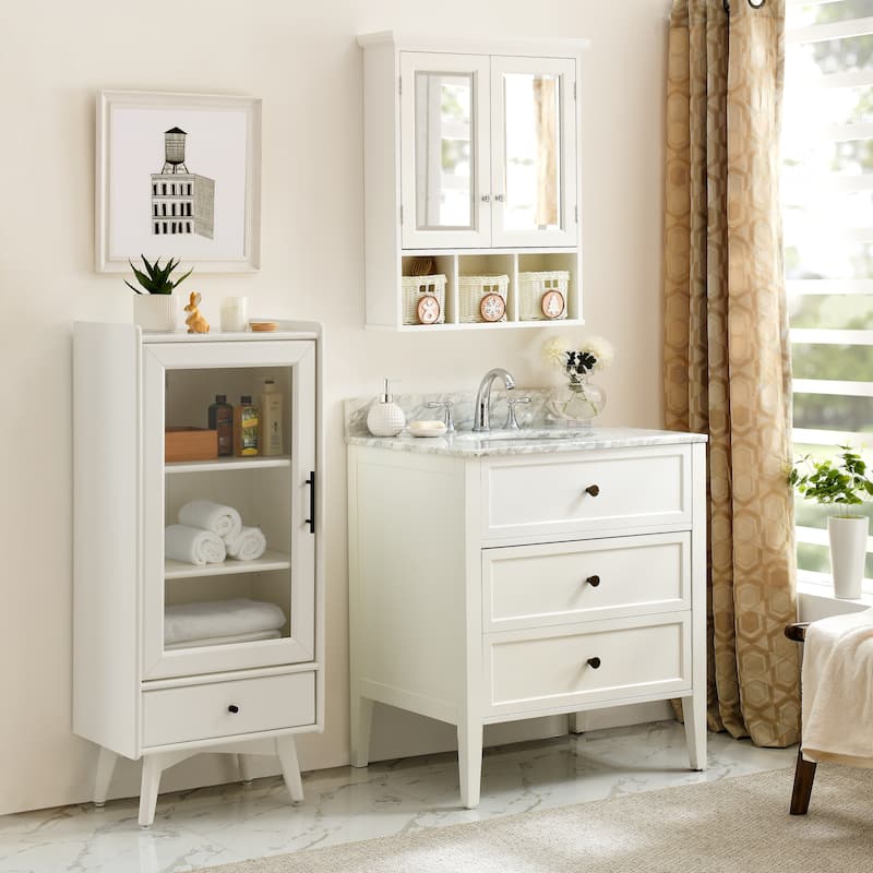 Medicine Bathroom Storage Cabinet with Mirror and Adjustable Shelf