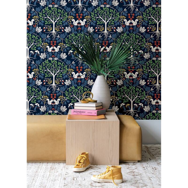 A-Street Prints Leo Blueberry Tree Wallpaper