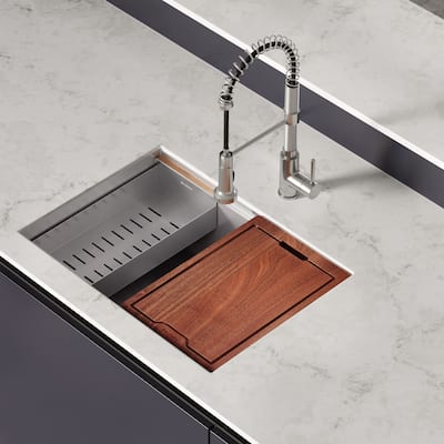 Rivage 27 x 19 Single Basin Undermount Kitchen Workstation Sink - 27 x 19
