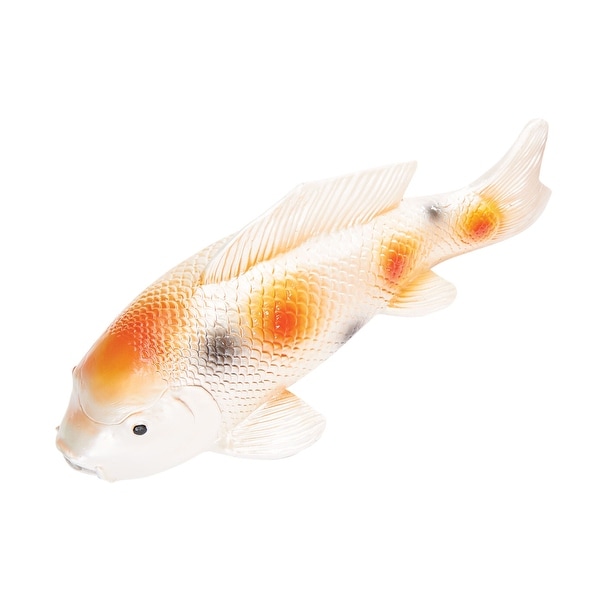 Realistic Spotted White Polyresin Outdoor Pond Pool Decor 11 L ART & ARTIFACT Floating Koi Fish 