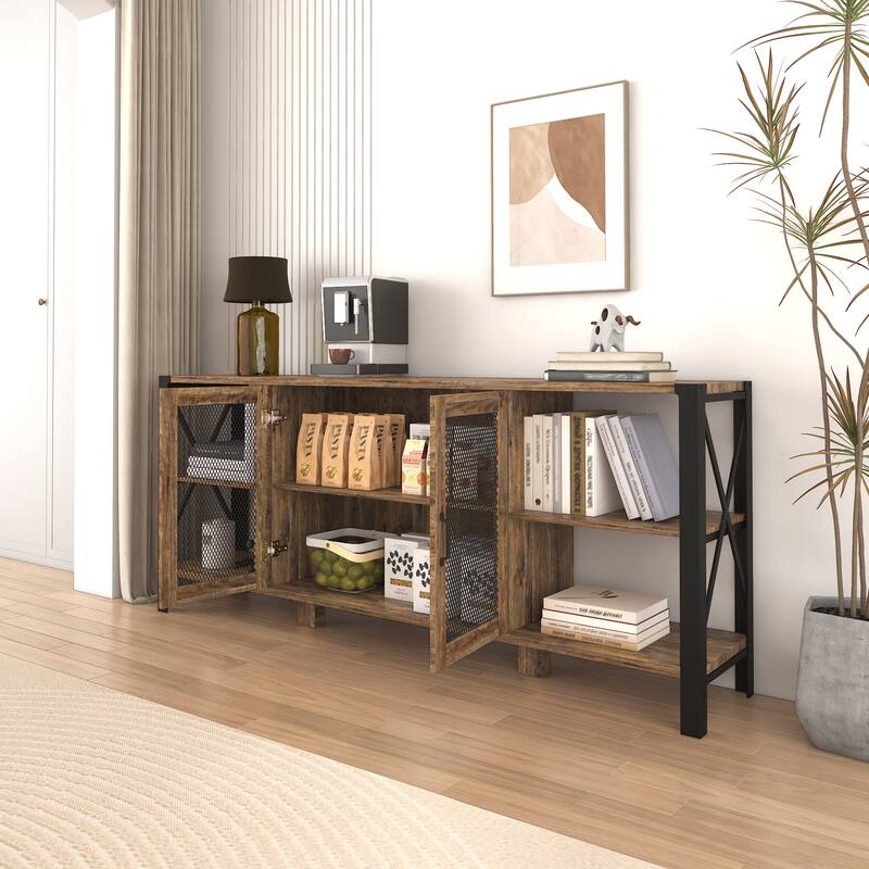 Entertainment Console Table with Storage, for TVs up to 80"